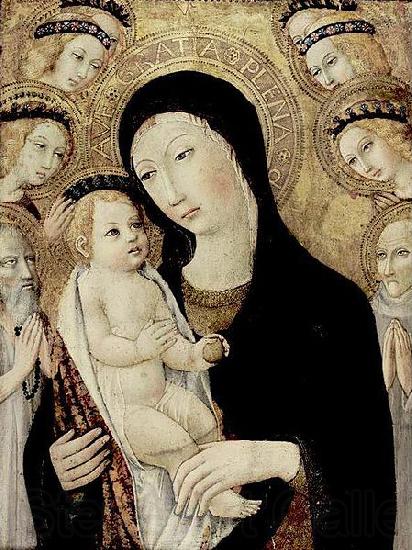 SANO di Pietro Madonna and Child with Sts Anthony Abbott and Bernardino of Siena